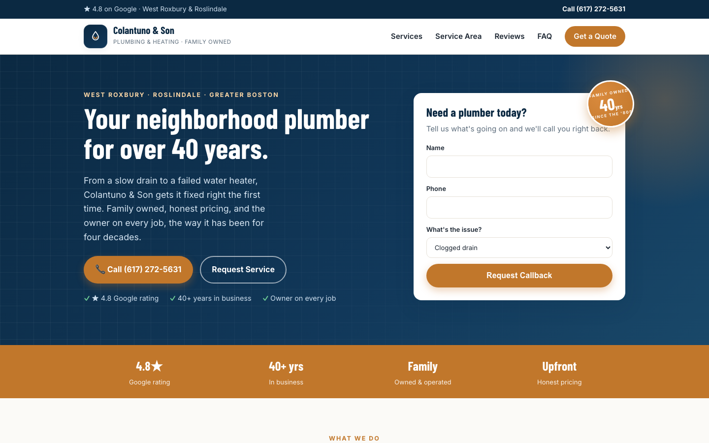 Colantuno & Son plumbing website